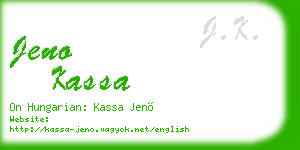 jeno kassa business card