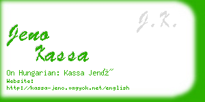 jeno kassa business card